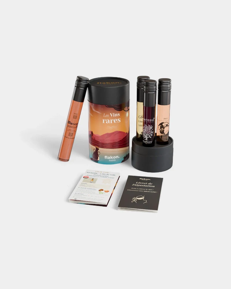 Estuche de cata de 4 frascos de vino personalizable