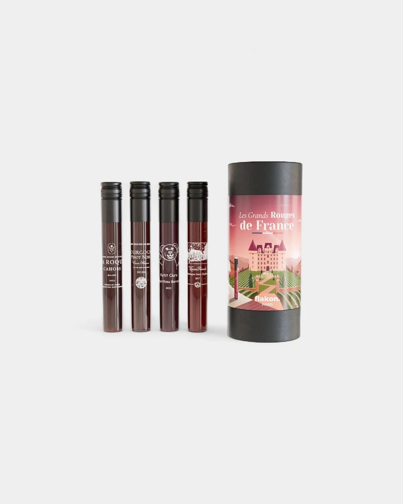 Estuche de cata de 4 frascos de vino personalizable