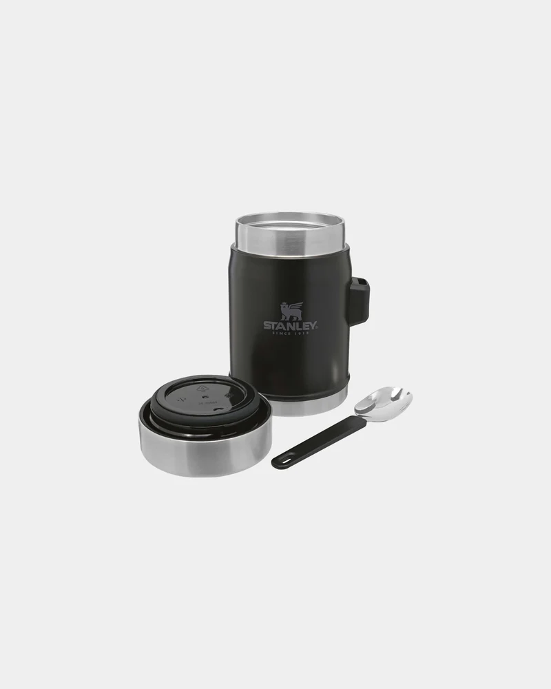 Tarro acero reciclado 400ml con cubierto para personalizar
