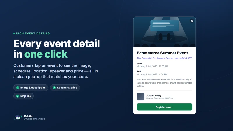 Orbits: Events Calendar Widget