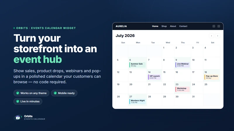 Orbits: Events Calendar Widget