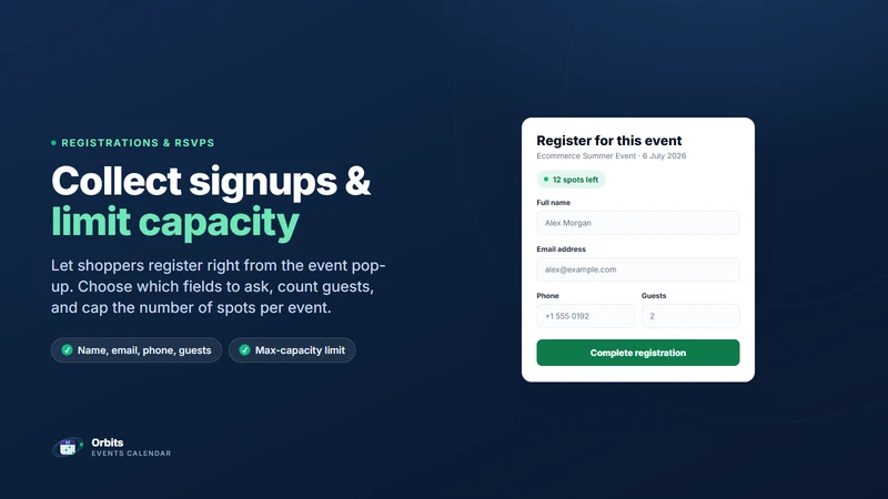Orbits: Events Calendar Widget