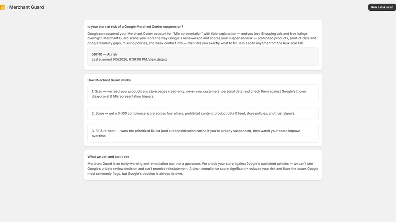 Merchant Guard: GMC Risk