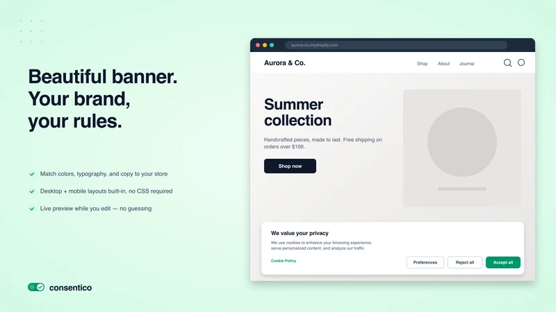 Consentico: GDPR Cookie Banner