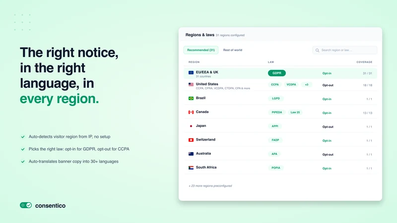 Consentico: GDPR Cookie Banner