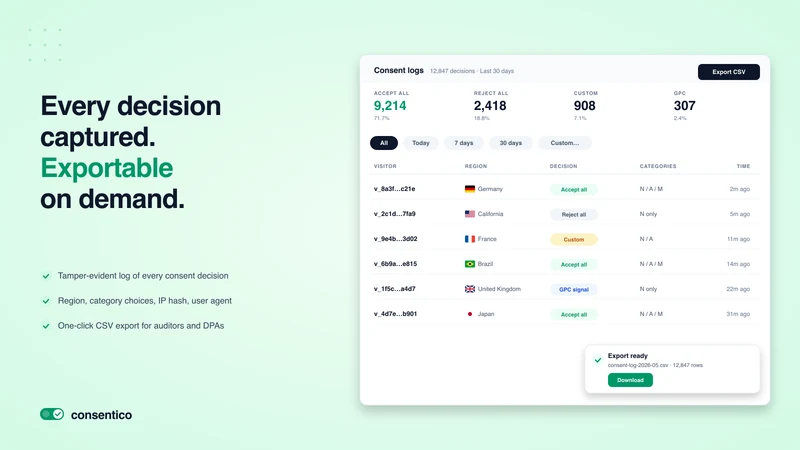 Consentico: GDPR Cookie Banner