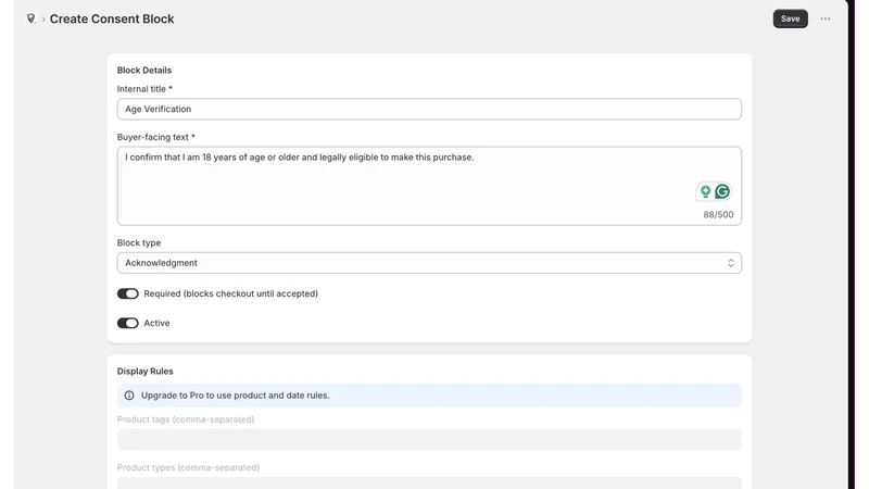ConsentGuard: Terms Checkbox