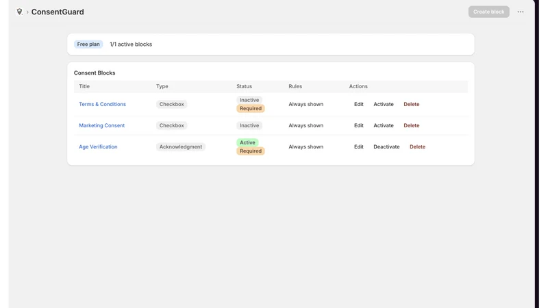 ConsentGuard: Terms Checkbox