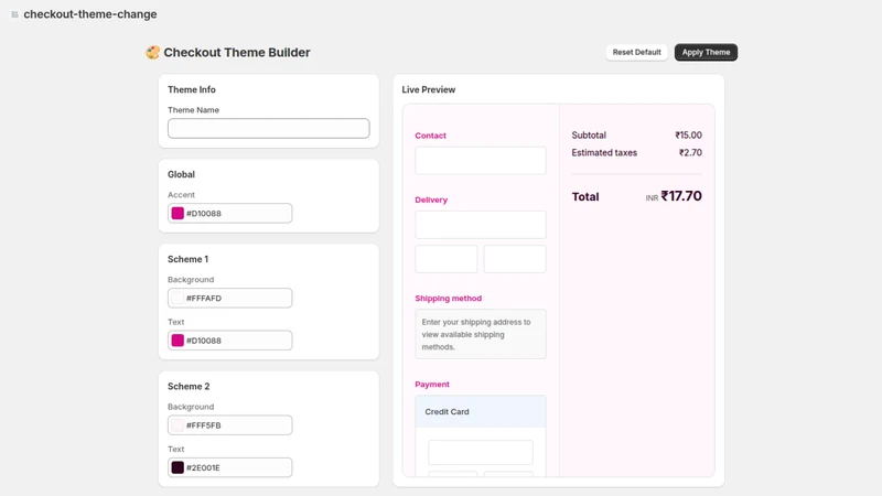 Carti Checkout Theme Builder