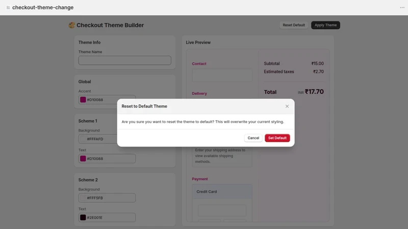 Carti Checkout Theme Builder