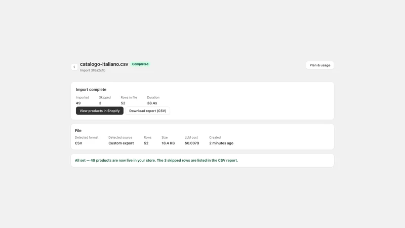 CSV2Store