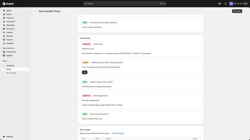 StoreLinter: Store Health