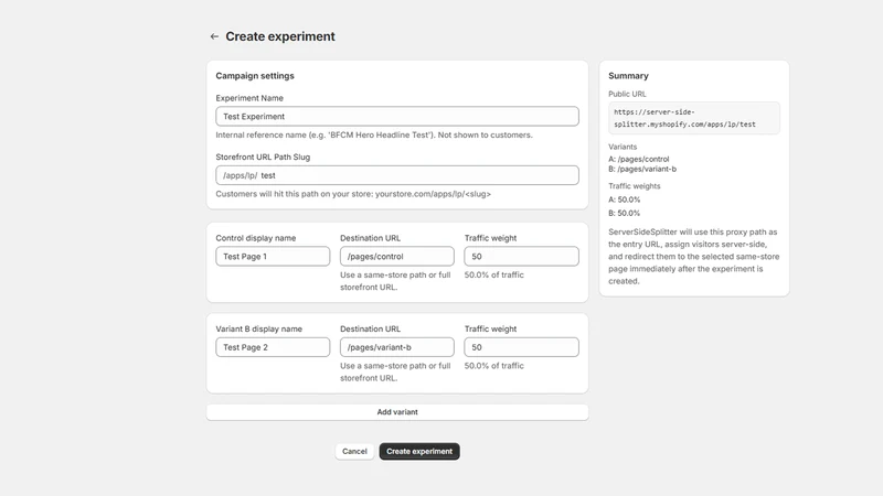 ServerSideSplitter ‑ A/B Test