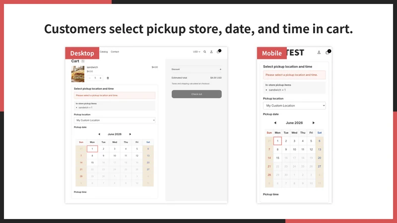 UR: Store Pickup Date & Time