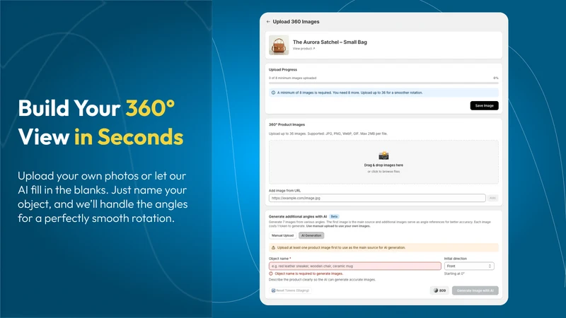 ProductSpin AI – 360º Showcase