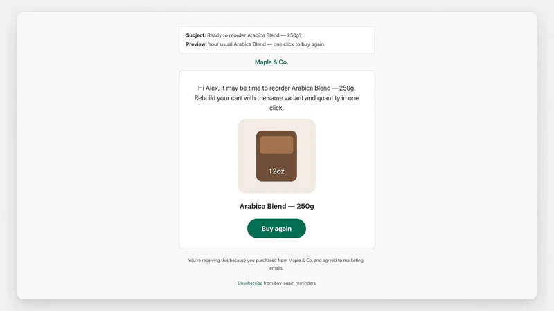 BuyAgainFlow: Reorder Reminder