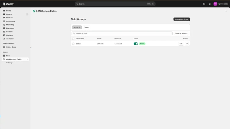ABN Custom Fields