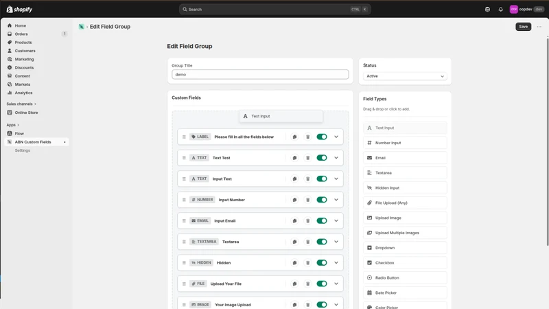 ABN Custom Fields