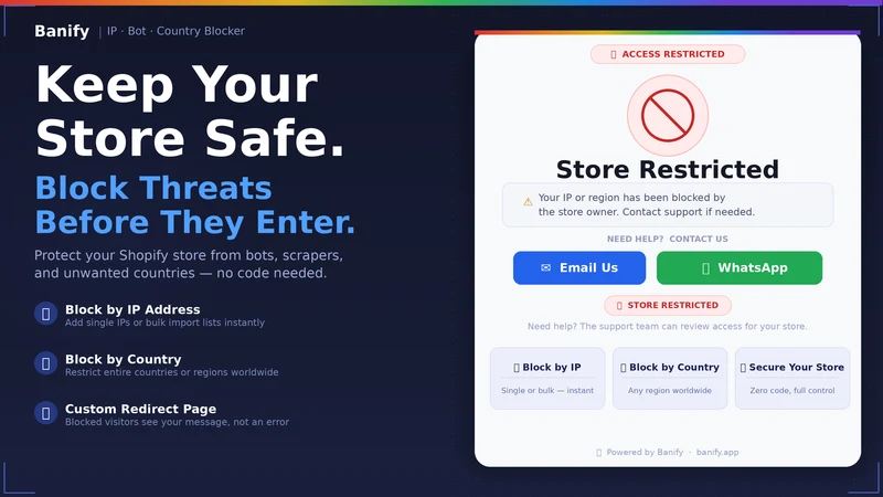 Banify IP Bot Country Blocker