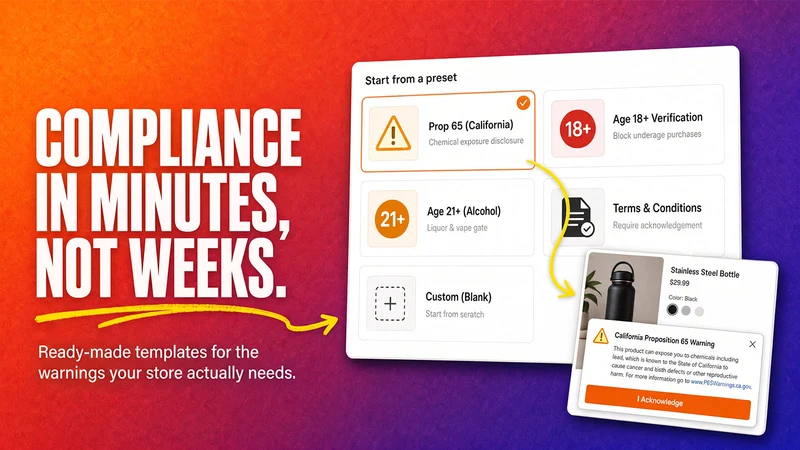 WARN: Product Warning & Popup