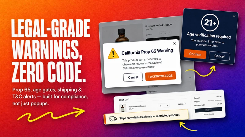 WARN: Product Warning & Popup