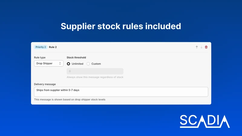 Scadia Dropship: Supplier Link