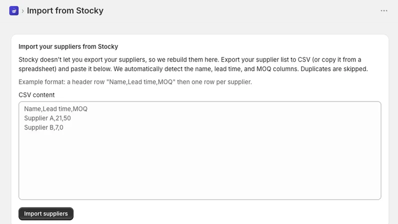 Restocked: Reorder Alerts