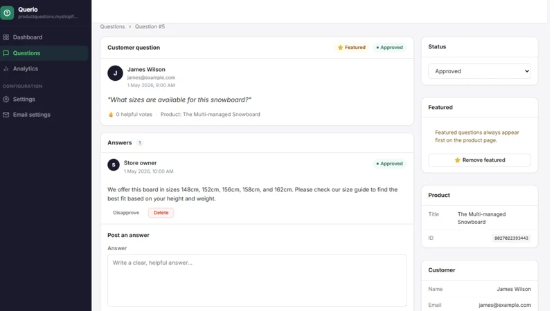 Querio ‑ Product Q&A