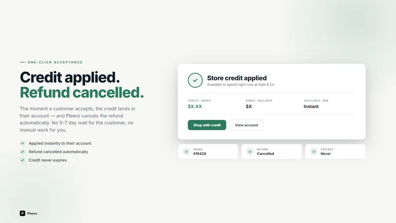 Pleero: Refund to Store Credit