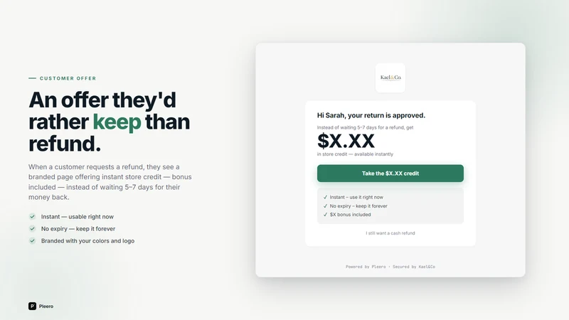 Pleero: Refund to Store Credit