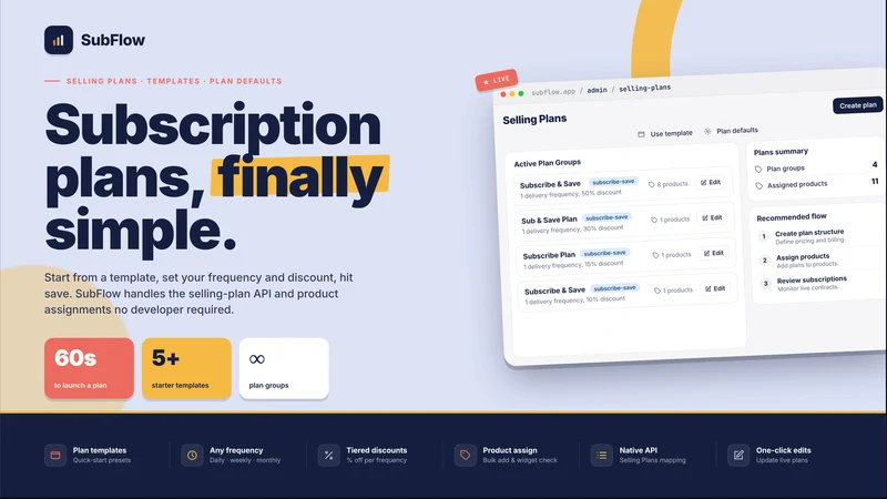 SubFlow ‑ Subscriptions & Save