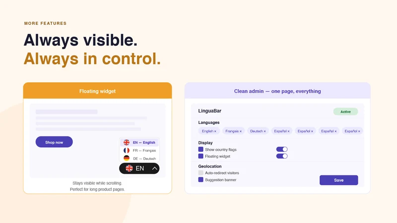 LinguaBar: Language Switcher