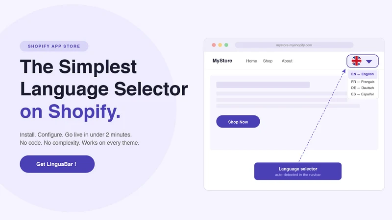 LinguaBar: Language Switcher