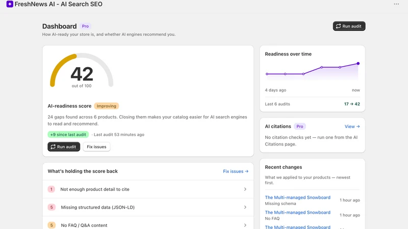 FreshNews AI ‑ AI Search SEO