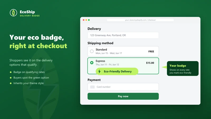 EcoShip ‑ Delivery Badge