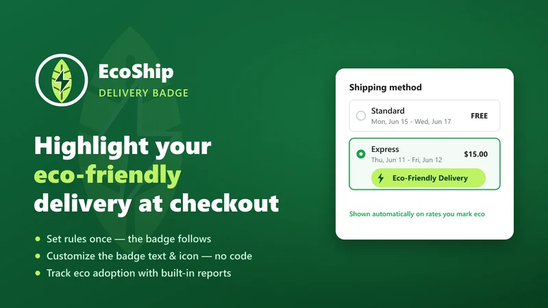EcoShip ‑ Delivery Badge