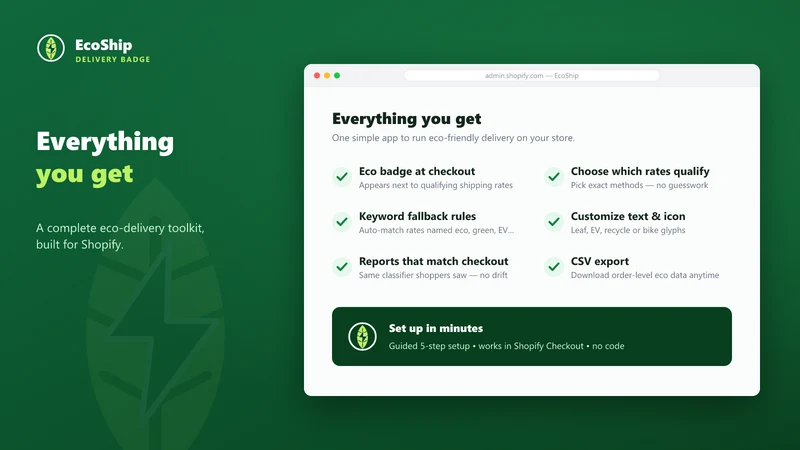 EcoShip ‑ Delivery Badge