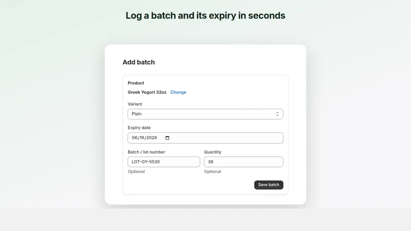 BatchTrack: Batch Expiry Dates