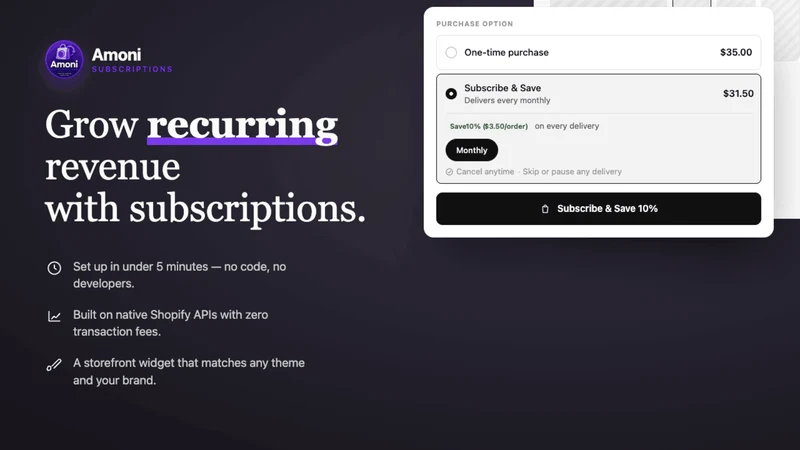 Amoni Subscriptions