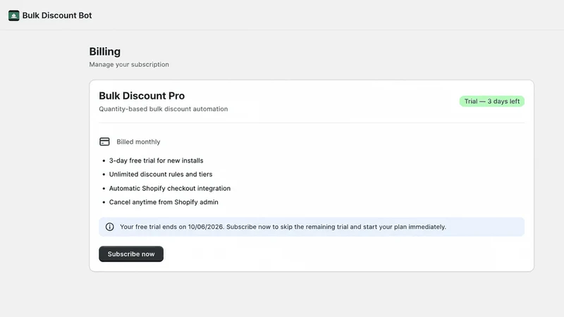 Bullk Discount Bot