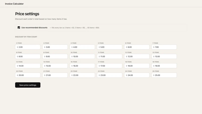 Invoice Calculator