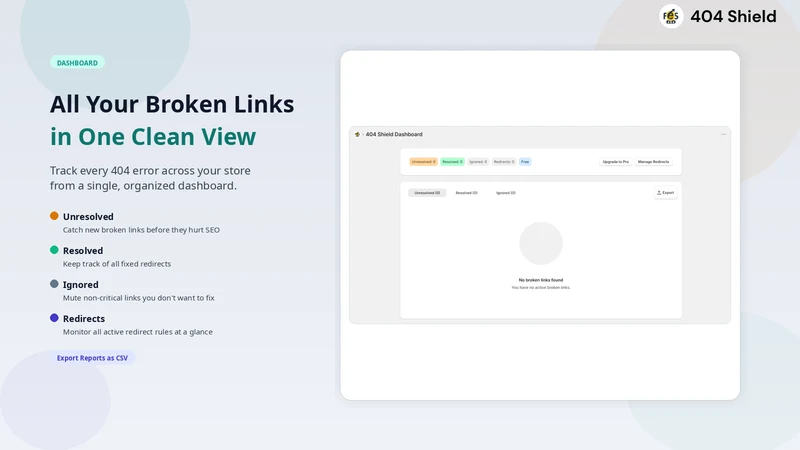 404 Shield: Redirect Manager