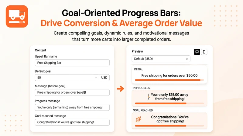 Free Shipping Upsell Bar
