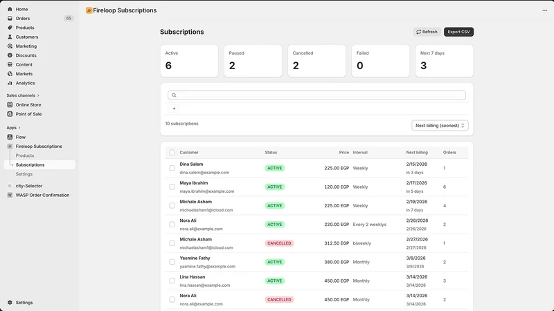 Fireloop Subscriptions
