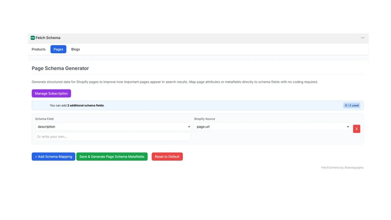 Fetch Schema Builder