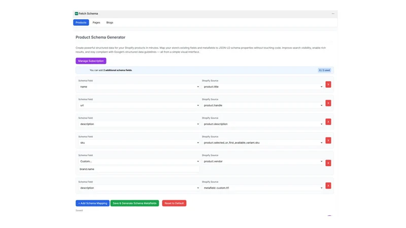 Fetch Schema Builder