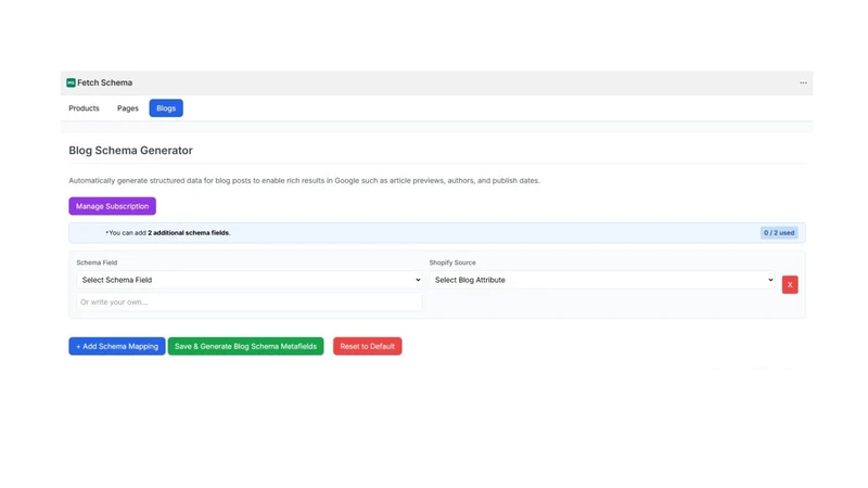 Fetch Schema Builder