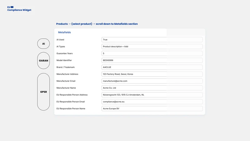 GARAN: EU Compliance Widget