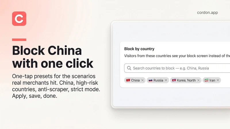 Cordon: Country & IP Blocker