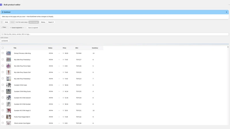 BulkSheet: Bulk Product Editor